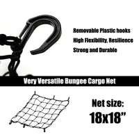 18'' Heavy Duty Cargo Net Mesh Net with 6 POM Hooks - MC Motoparts
