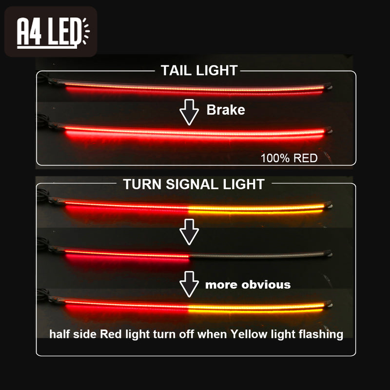 36cm A4 LED Integrated Rear Turn Signal Brake Light Strips - MC Motoparts