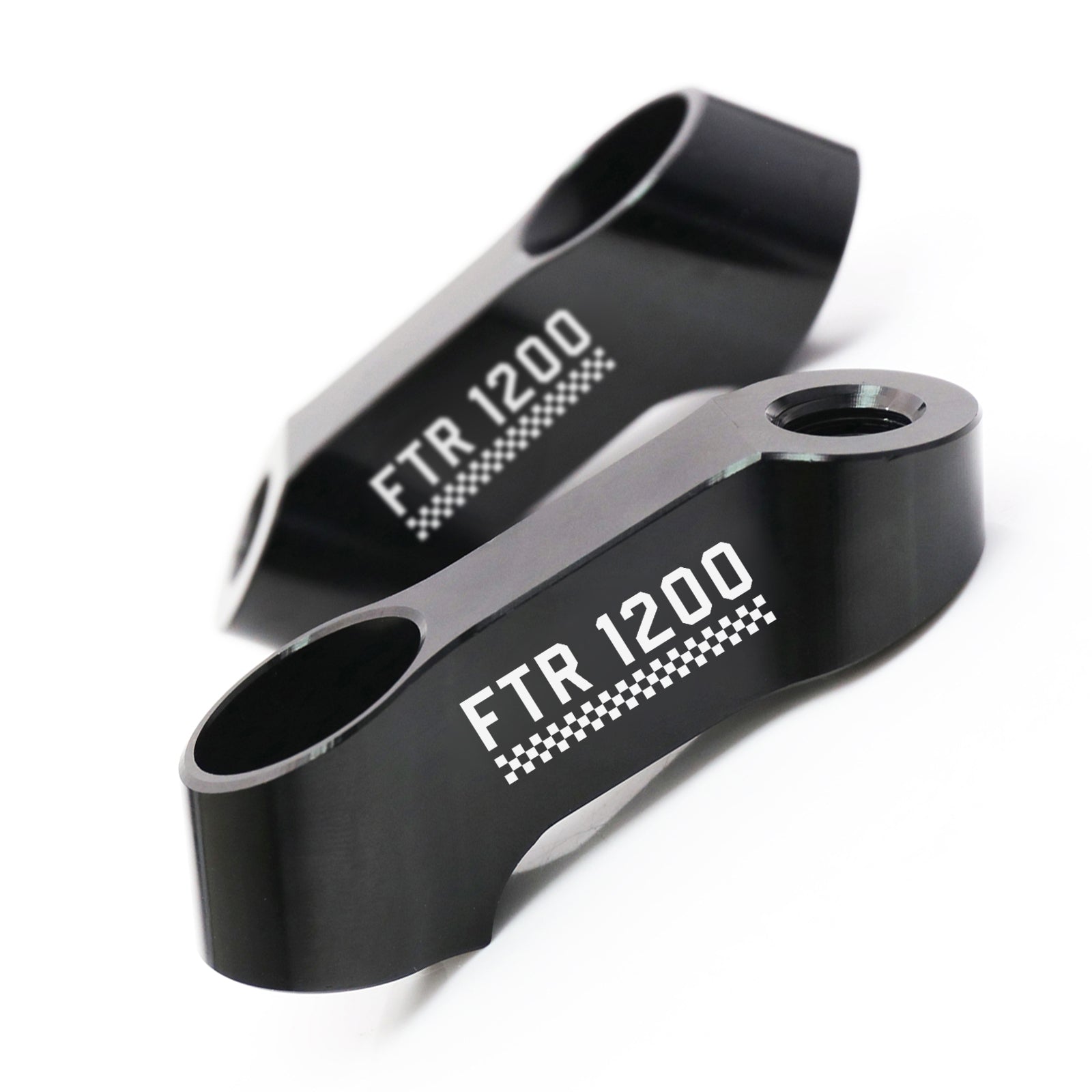 Fit Indian FTR1200 2019-2020 Engraved Check Logo Side Mirror Extender Riser - MC Motoparts