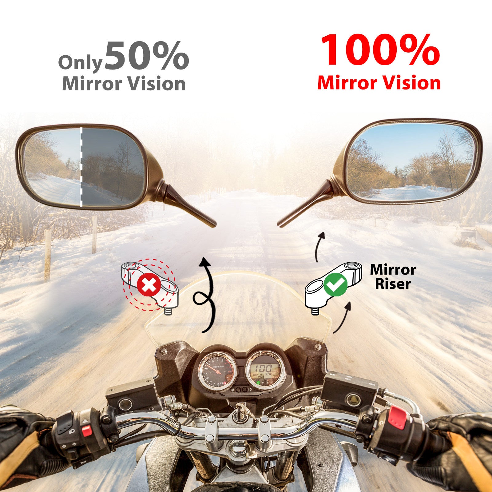 Triumph Tiger 1050 800 Side Mirror Extender | MC Motoparts