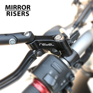 Fit Honda Rebel 250 300 500 CMX Engraved Logo Side Mirror Extender Riser - MC Motoparts