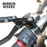 Fit Kawasaki Z750 2004-2019 Engraved Logo Rear View Mirror Extender Riser - MC Motoparts
