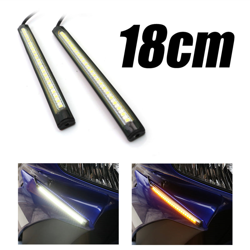 18cm LED Turn Signal & Front Running Light Strips - MC Motoparts