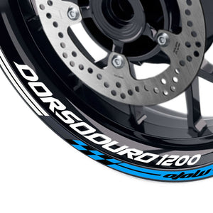 Fit Aprilia Dorsoduro 1200 Logo GP 17'' Rim Wheel Stickers Racing Check