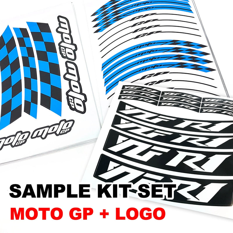 Fit Yamaha MT-09 Logo Moto GP Check 17'' Wheel Rim Sticker - MC Motoparts