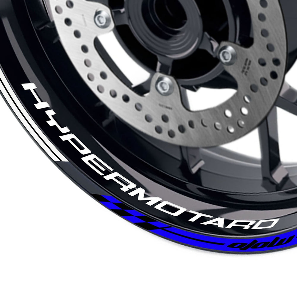 Fit Ducati Hypermotard 1100 Logo GP 17'' Rim Wheel Stickers Racing Check