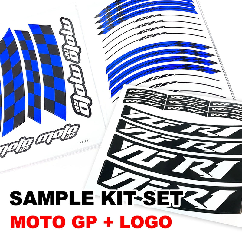 Fit Kawasaki Z1000 Logo Moto GP Check 17'' Wheel Rim Sticker - MC Motoparts