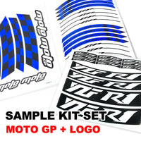 Fit Kawasaki ZX6RR Ninja ZX600 Logo Moto GP Check 17'' Wheel Rim Sticker - MC Motoparts