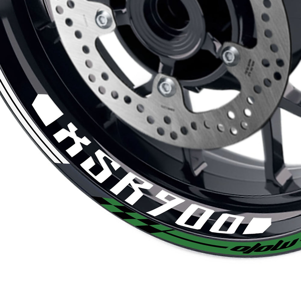 Fit Yamaha XSR 900 Logo GP 17'' Rim Wheel Stickers Racing Check