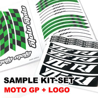 Fit Suzuki GSXS1000 Logo Moto GP Check 17'' Wheel Rim Sticker - MC Motoparts