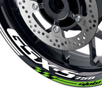 Fit Suzuki GSXS750 Logo GP 17'' Rim Wheel Stickers Racing Check