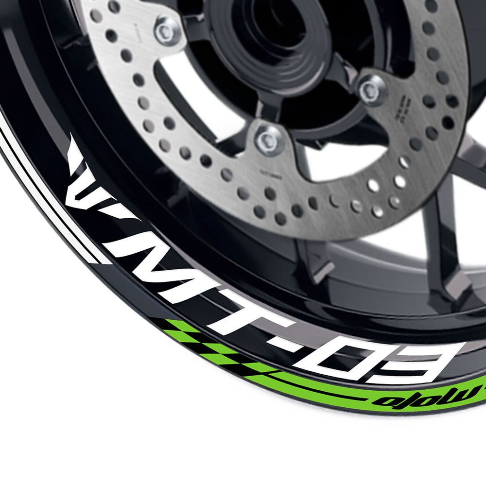 Fit Yamaha MT-03 Logo GP 17'' Rim Wheel Stickers Racing Check