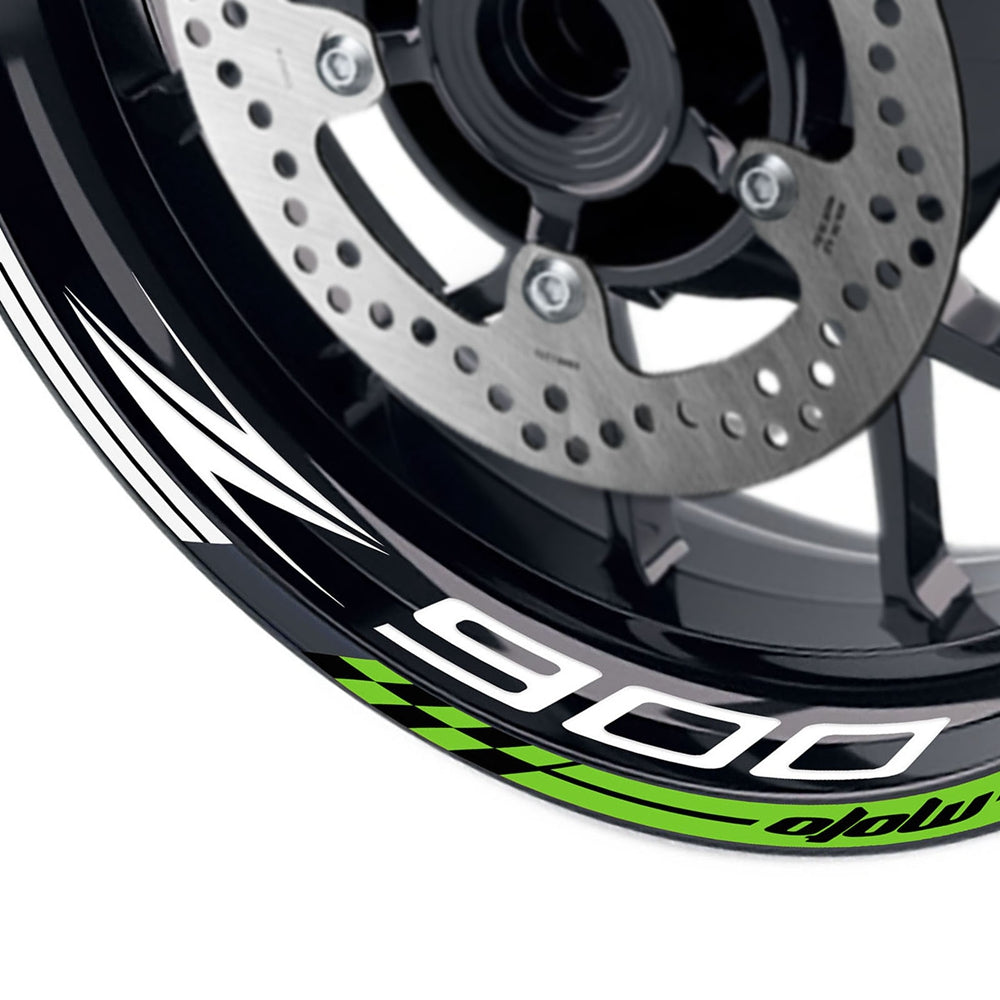 Fit Kawasaki Z900 Logo GP 17'' Rim Wheel Stickers Racing Check