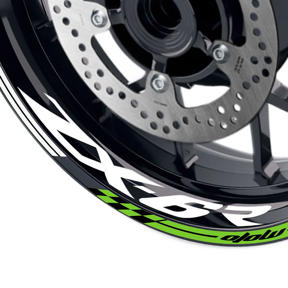 Fit Kawasaki ZX6R Ninja ZX636 Logo GP 17'' Rim Wheel Stickers Racing Check