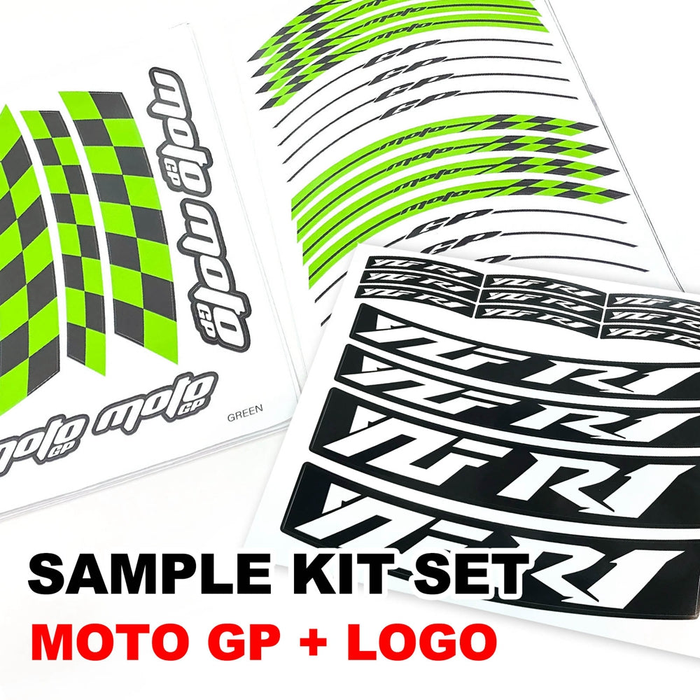 Fit Kawasaki Ninja 300R EX300 Logo Moto GP Check 17'' Wheel Rim Sticker - MC Motoparts