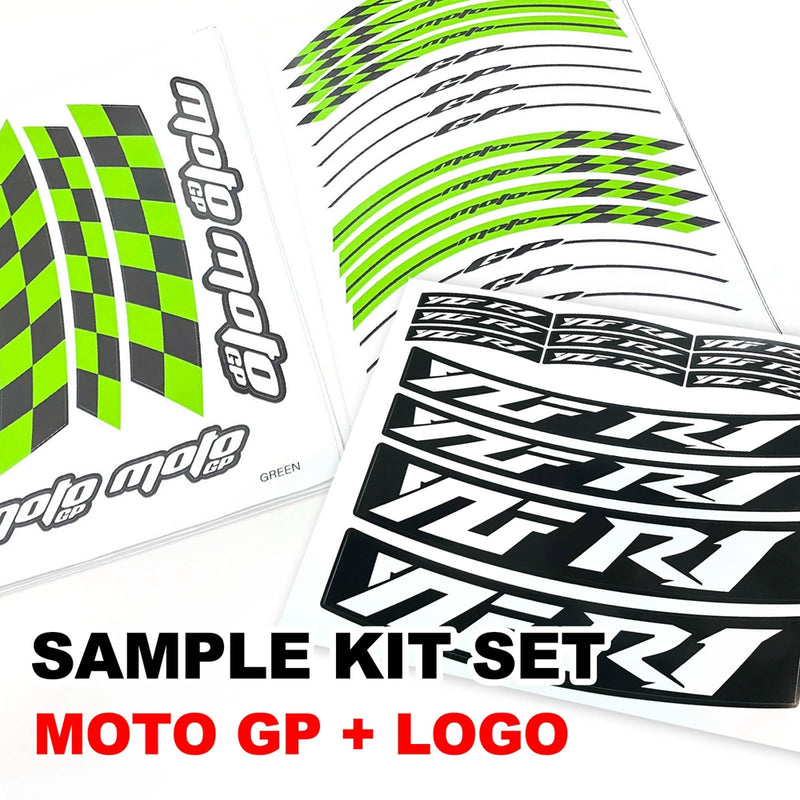 Fit Kawasaki Z400 Logo Moto GP Check 17'' Wheel Rim Sticker - MC Motoparts