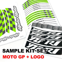 Fit Kawasaki Z750 Z800 Logo Moto GP Check 17'' Wheel Rim Sticker - MC Motoparts