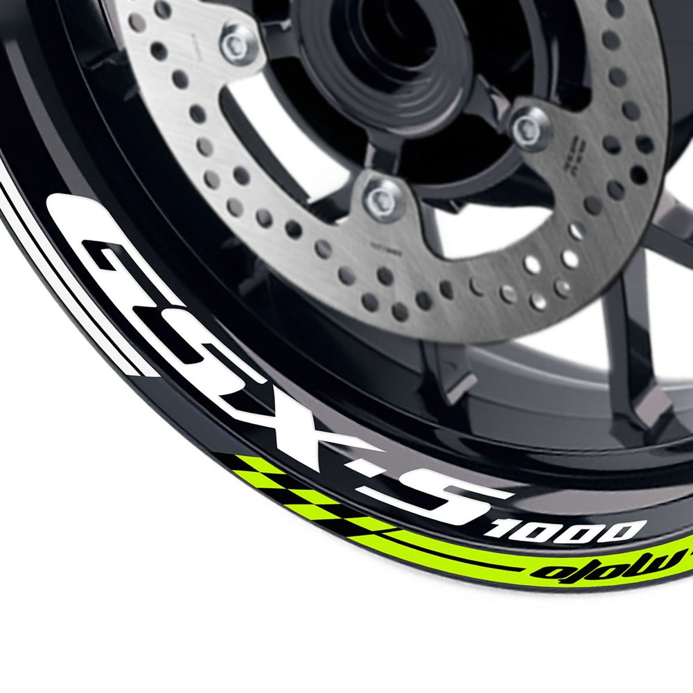 Fit Suzuki GSXS1000 Logo GP 17'' Rim Wheel Stickers Racing Check