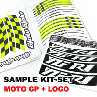 Fit Kawasaki Ninja 400 EX400 Logo Moto GP Check 17'' Wheel Rim Sticker - MC Motoparts