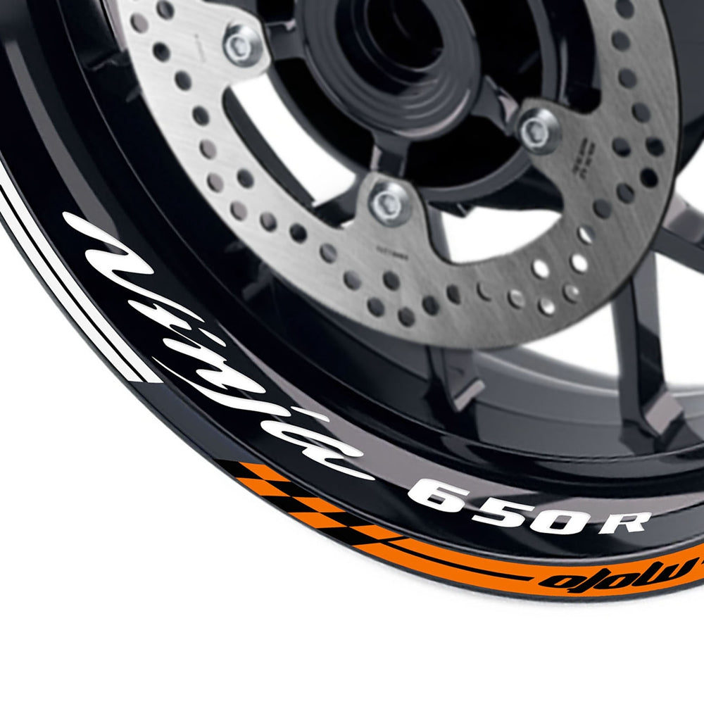 Fit Kawasaki Ninja 650R Logo GP 17'' Rim Wheel Stickers Racing Check