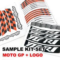 Fit Ducati Monster 821 797 696 Logo Moto GP Check 17'' Wheel Rim Sticker - MC Motoparts