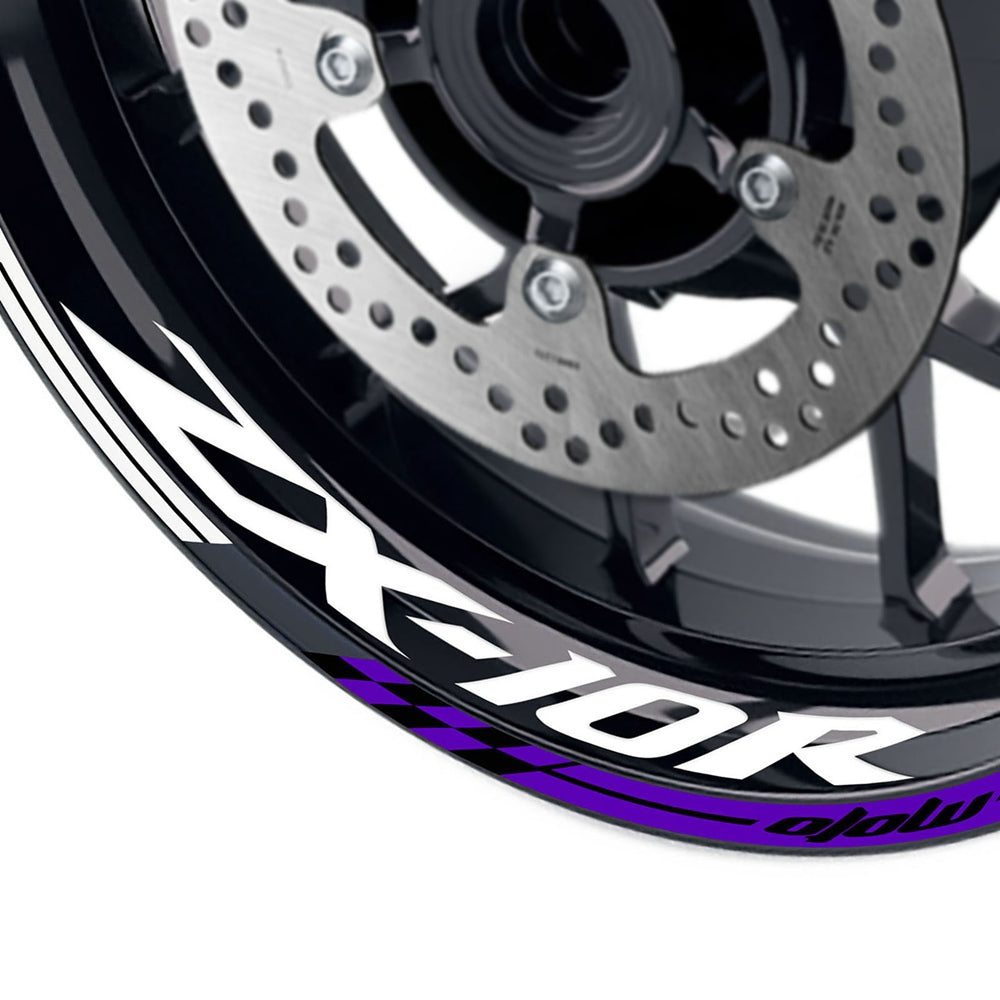 Fit Kawasaki ZX10R Ninja Logo GP 17'' Rim Wheel Stickers Racing Check