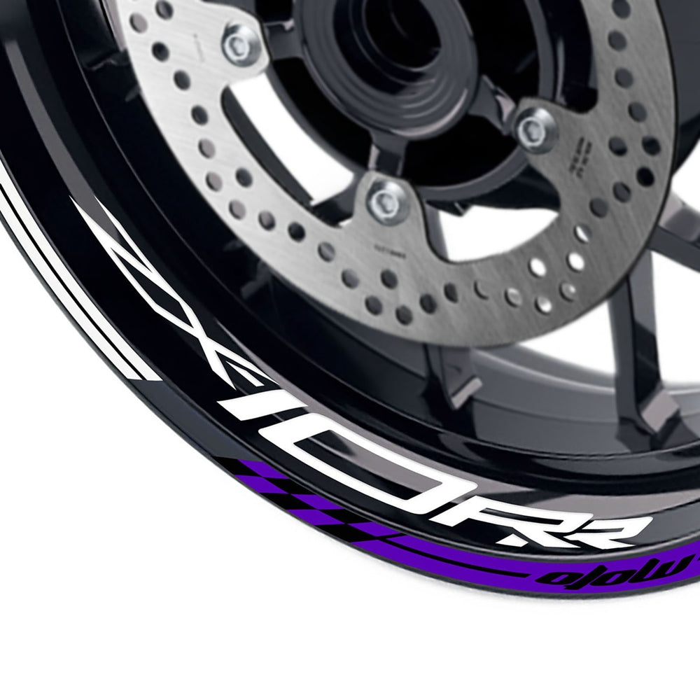 Fit Kawasaki ZX10RR Ninja Logo GP 17'' Rim Wheel Stickers Racing Check