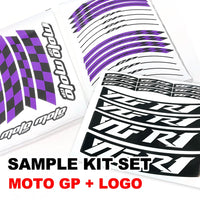 Fit Honda CB919 Hornet CB600F Logo Moto GP Check 17'' Wheel Rim Sticker - MC Motoparts