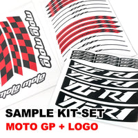Fit Kawasaki Vulcan S 650 EN650 Logo Moto GP Check 17'' Wheel Rim Sticker - MC Motoparts