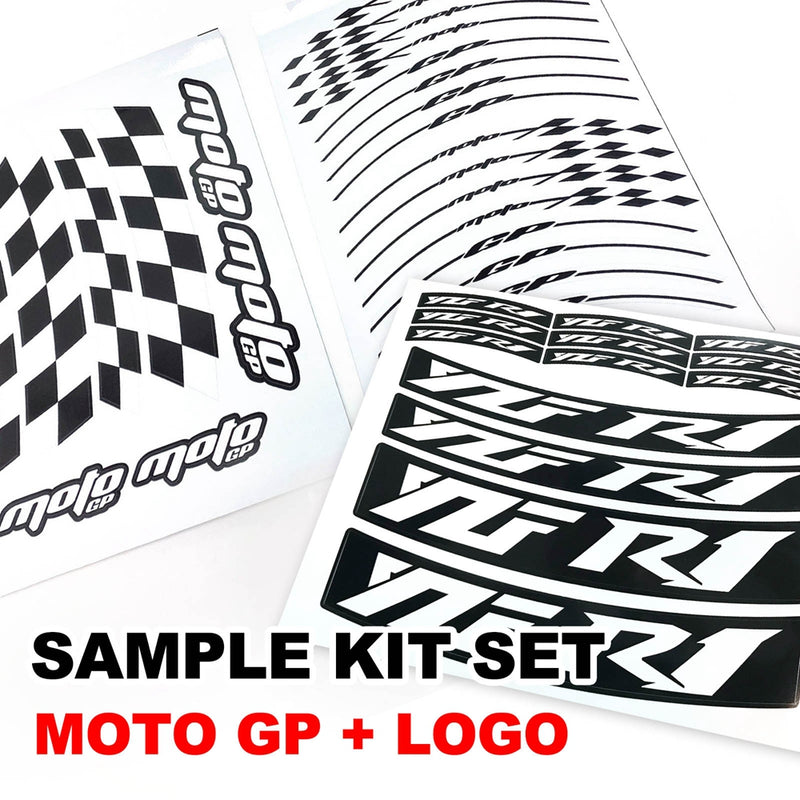 Fit Ducati 959 Panigale Logo Moto GP Check 17'' Wheel Rim Sticker - MC Motoparts