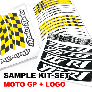 Fit Ducati Hypermotard 1100 Logo Moto GP Check 17'' Wheel Rim Sticker - MC Motoparts