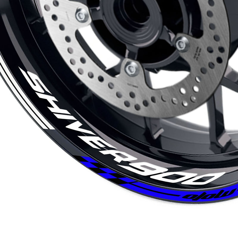 Fit Aprilia Shiver 900 Logo GP 17'' Rim Wheel Stickers Racing Check