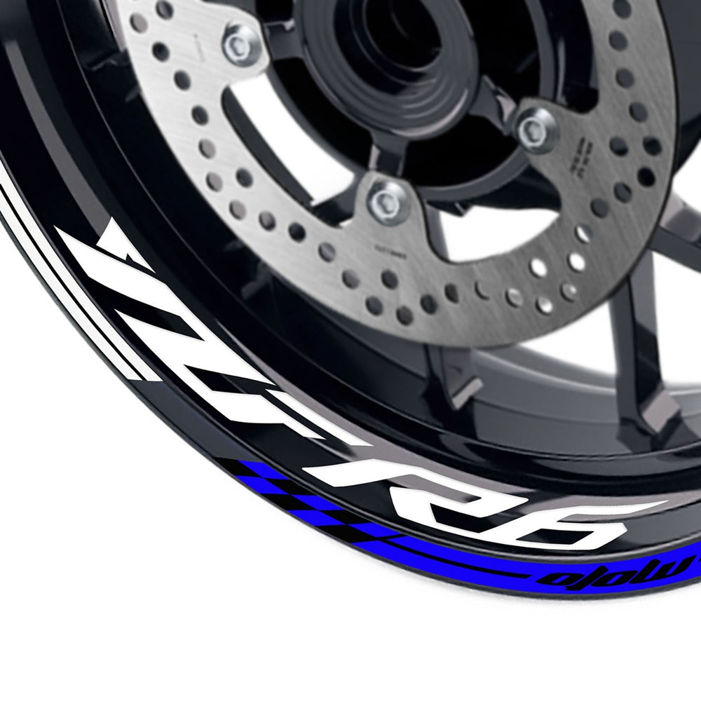 Fit Yamaha YZF R6 Logo GP 17'' Rim Wheel Stickers Racing Check