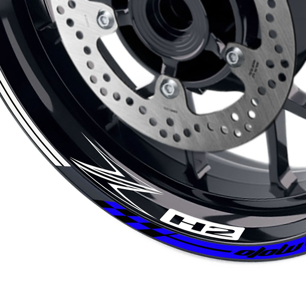 Fit Kawasaki Z H2 Logo GP 17'' Rim Wheel Stickers Racing Check