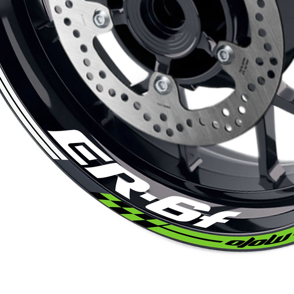 Fit Kawasaki ER-6F Logo GP 17'' Rim Wheel Stickers Racing Check