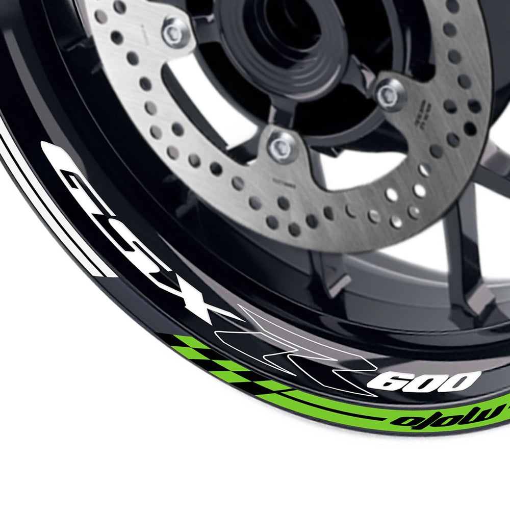 Fit Suzuki GSXR600 Logo GP 17'' Rim Wheel Stickers Racing Check