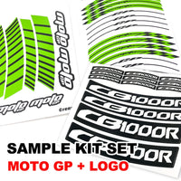 Fit Yamaha YZF R6 99-18 Logo Moto GP Stripe 17'' Wheel Rim Sticker - MC Motoparts