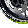Fit Ducati Monster 821 797 696 Logo GP 17'' Rim Wheel Stickers Racing Check