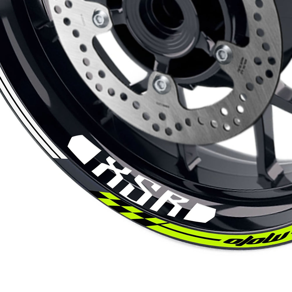 Fit Yamaha XSR 700 900 Logo GP 17'' Rim Wheel Stickers Racing Check