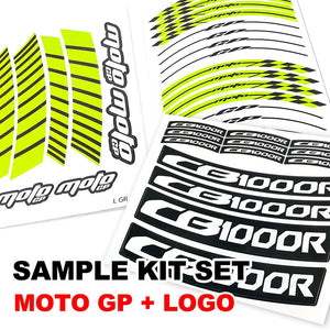 Fit Kawasaki Ninja 400 EX400 Logo Moto GP Stripe 17'' Wheel Rim Sticker - MC Motoparts