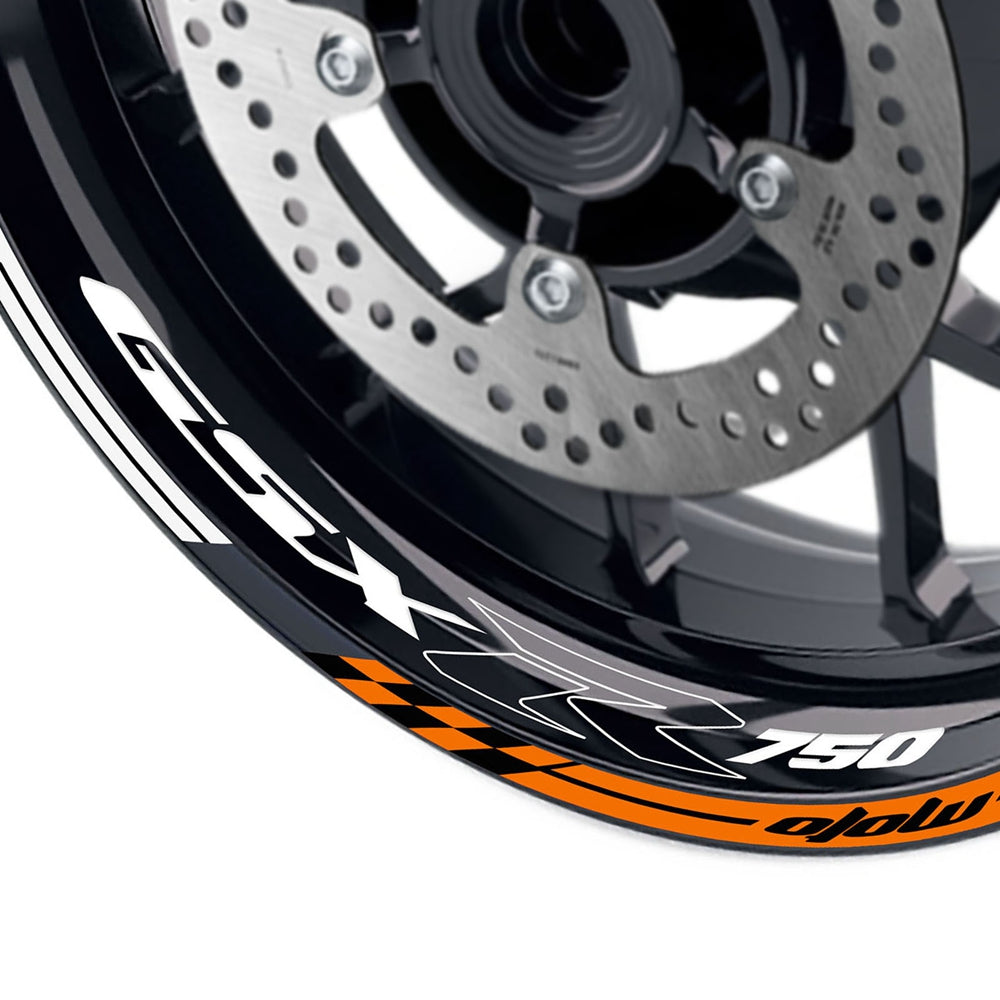 Fit Suzuki GSXR750 Logo GP 17'' Rim Wheel Stickers Racing Check