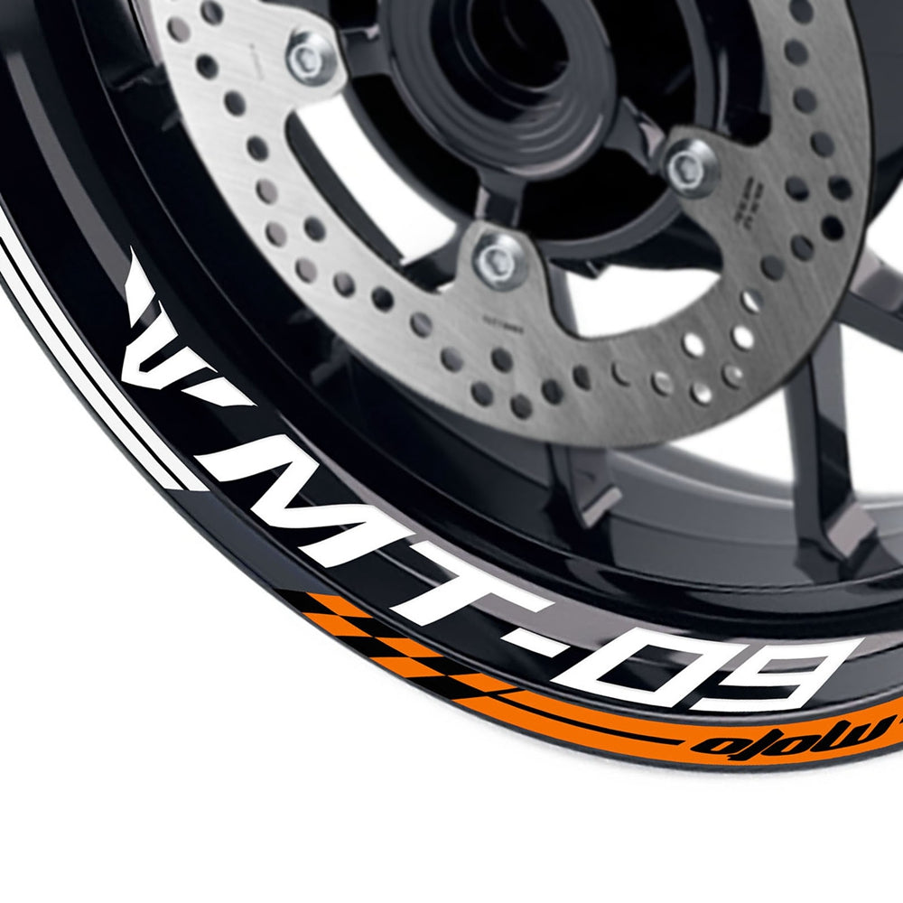 Fit Yamaha MT-09 Logo GP 17'' Rim Wheel Stickers Racing Check