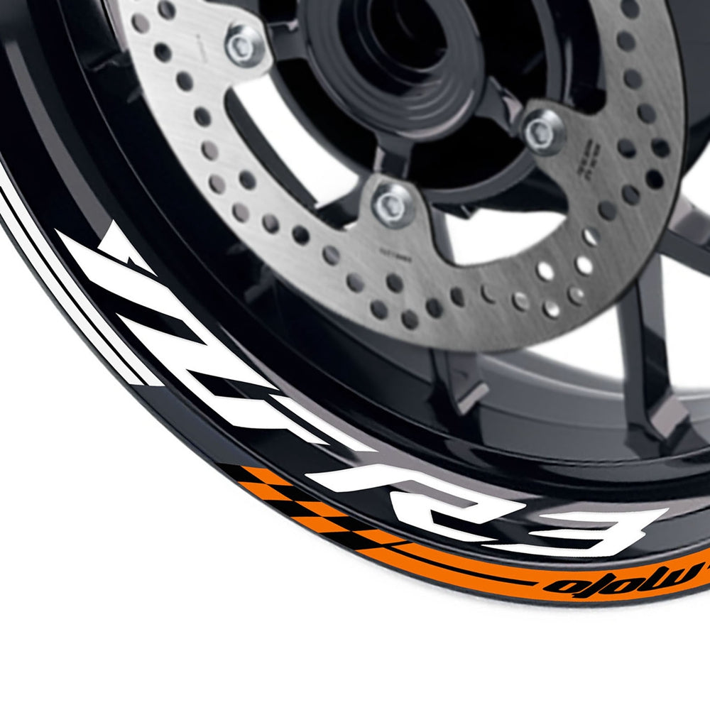 Fit Yamaha YZF R3 Logo GP 17'' Rim Wheel Stickers Racing Check