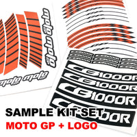 Fit Kawasaki ZX10R Ninja Logo Moto GP Stripe 17'' Wheel Rim Sticker - MC Motoparts
