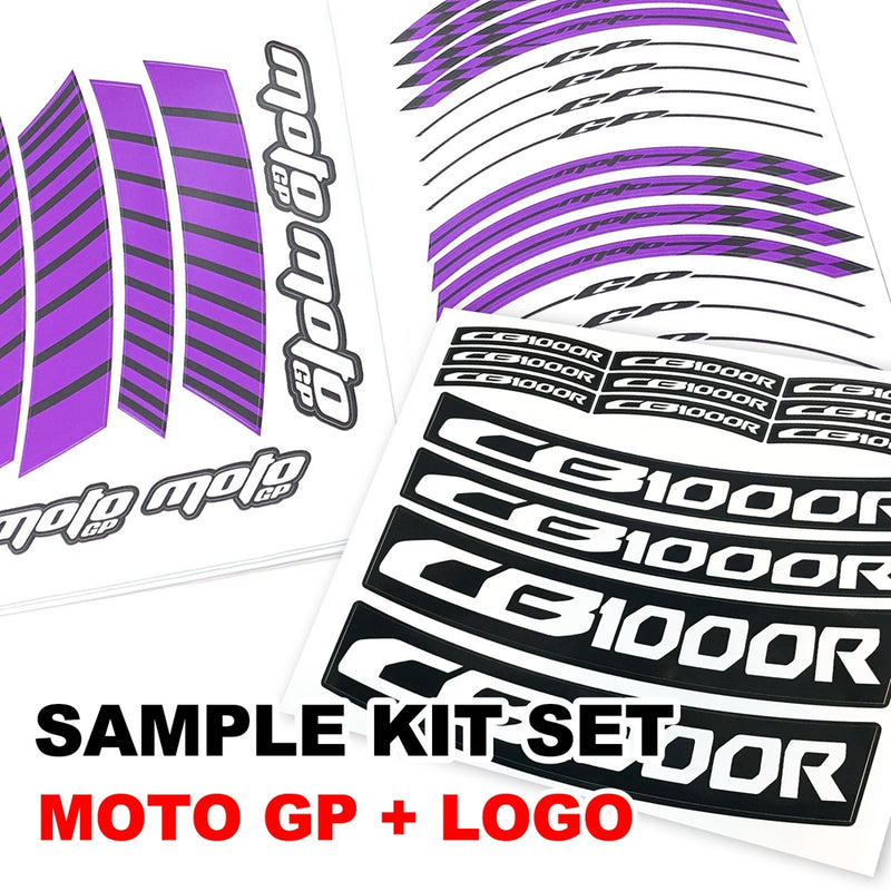 Fit Kawasaki ER-6N Logo Moto GP Stripe 17'' Wheel Rim Sticker - MC Motoparts