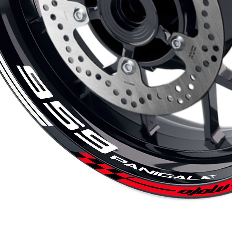 Fit Ducati 959 Panigale Logo GP 17'' Rim Wheel Stickers Racing Check