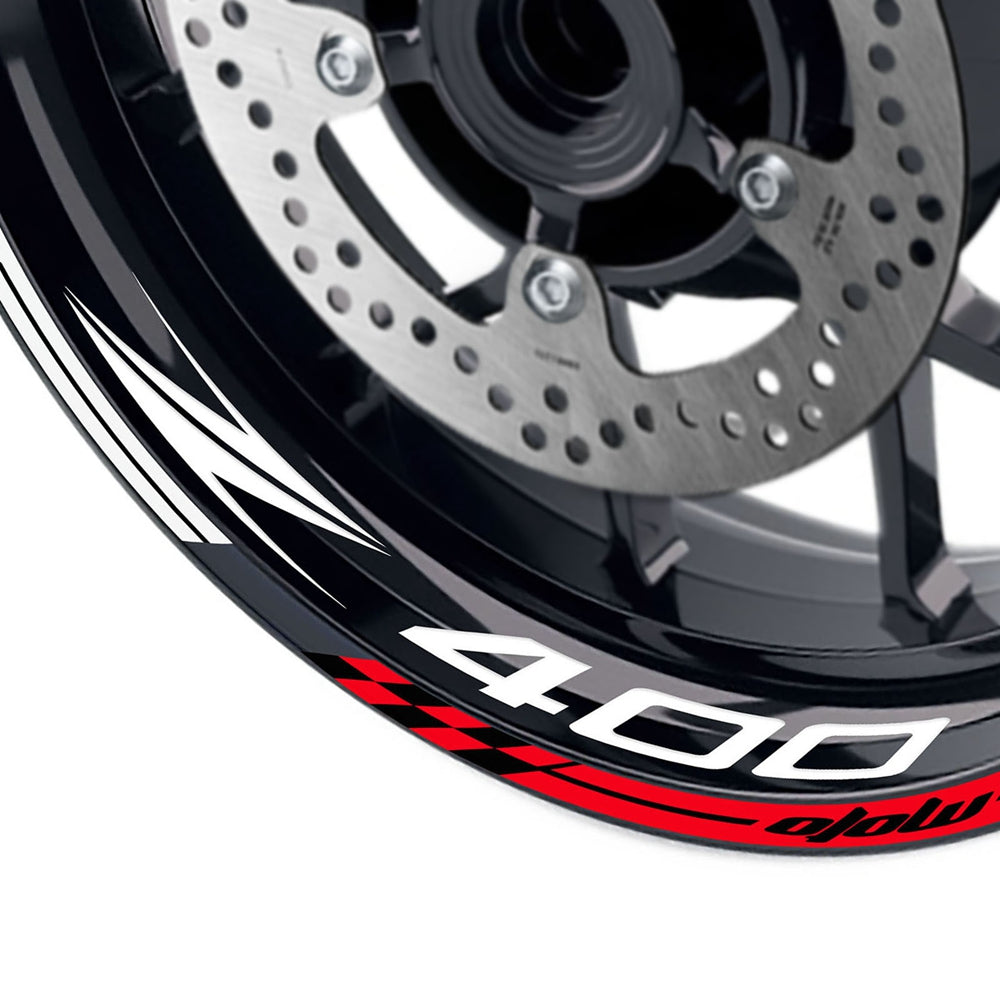 Fit Kawasaki Z400 Logo GP 17'' Rim Wheel Stickers Racing Check