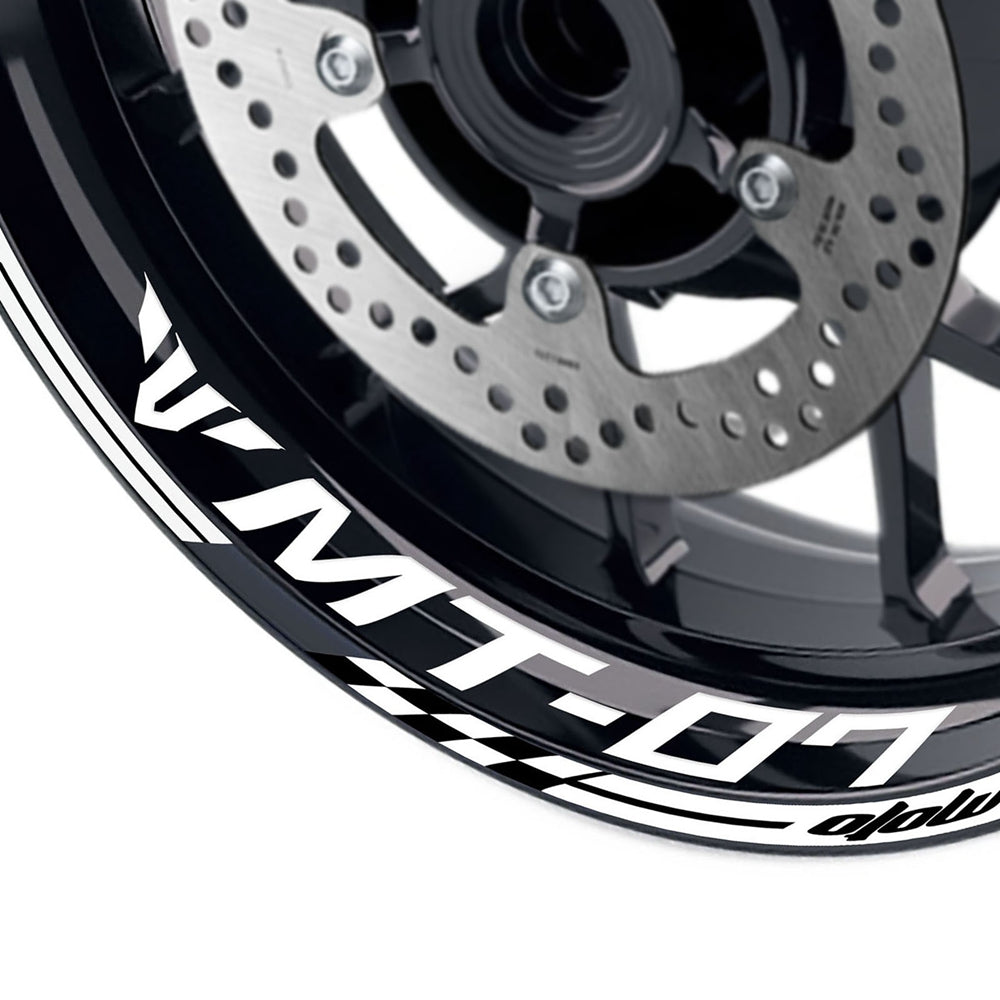 Fit Yamaha MT-07 Logo GP 17'' Rim Wheel Stickers Racing Check