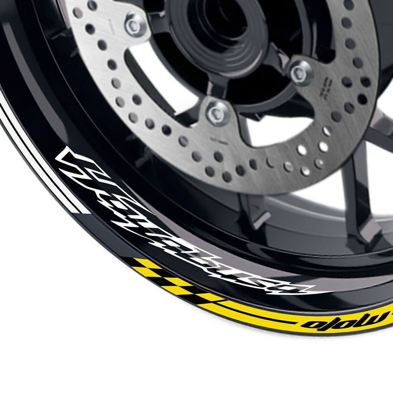 Fit Suzuki GSX1300R Hayabusa Logo GP 17'' Rim Wheel Stickers Racing Check