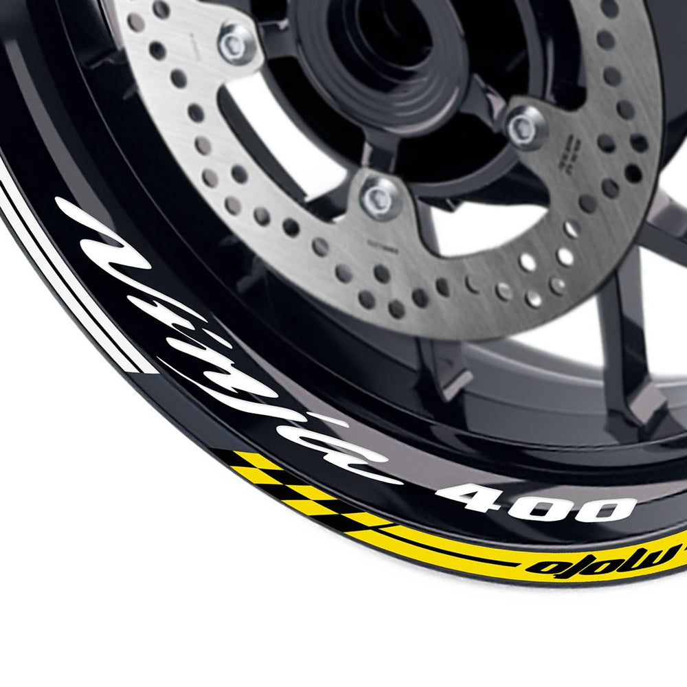 Fit Kawasaki Ninja 400 EX400 Logo GP 17'' Rim Wheel Stickers Racing Check